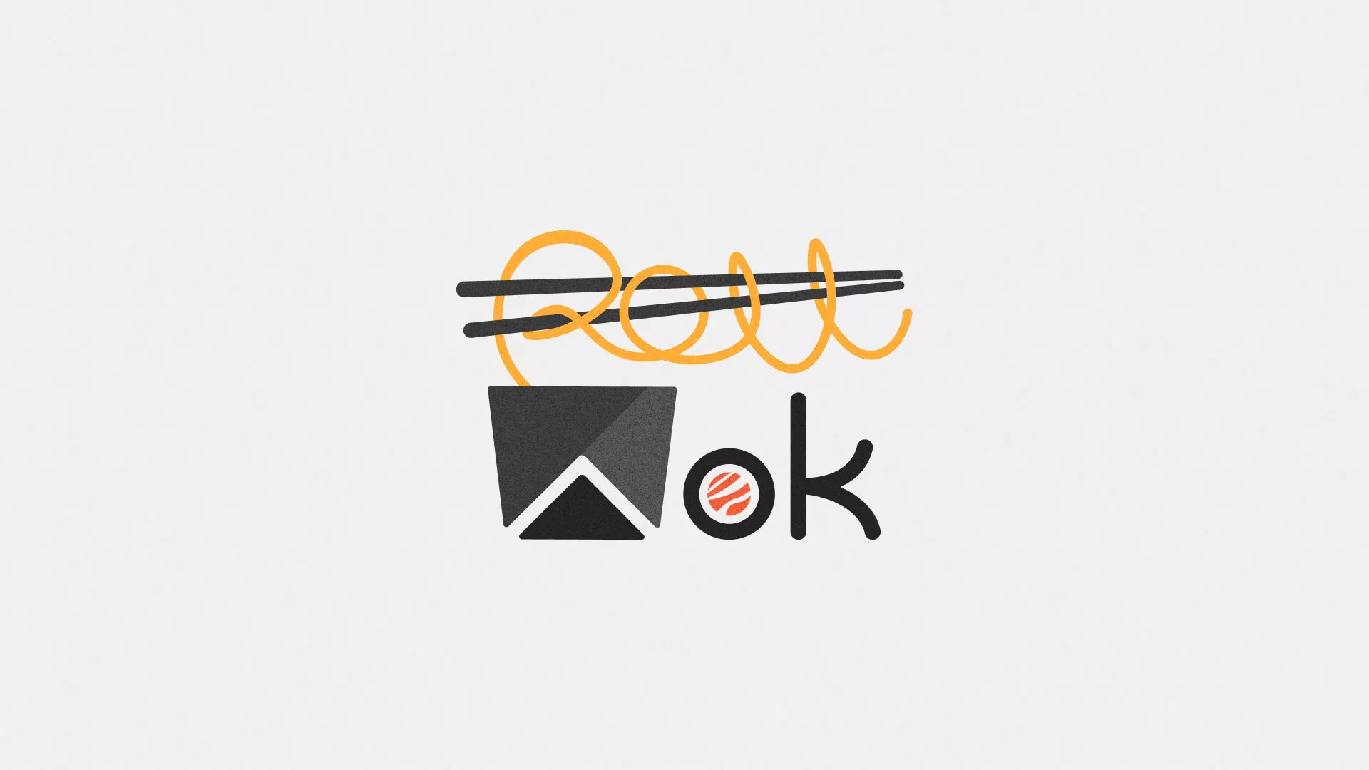 Разработка логотипа суши-бара «Roll Wok Club» в Сосновке